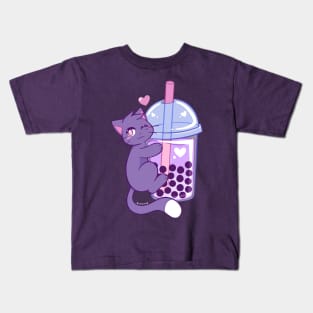 Taro Tea Kitty Kids T-Shirt